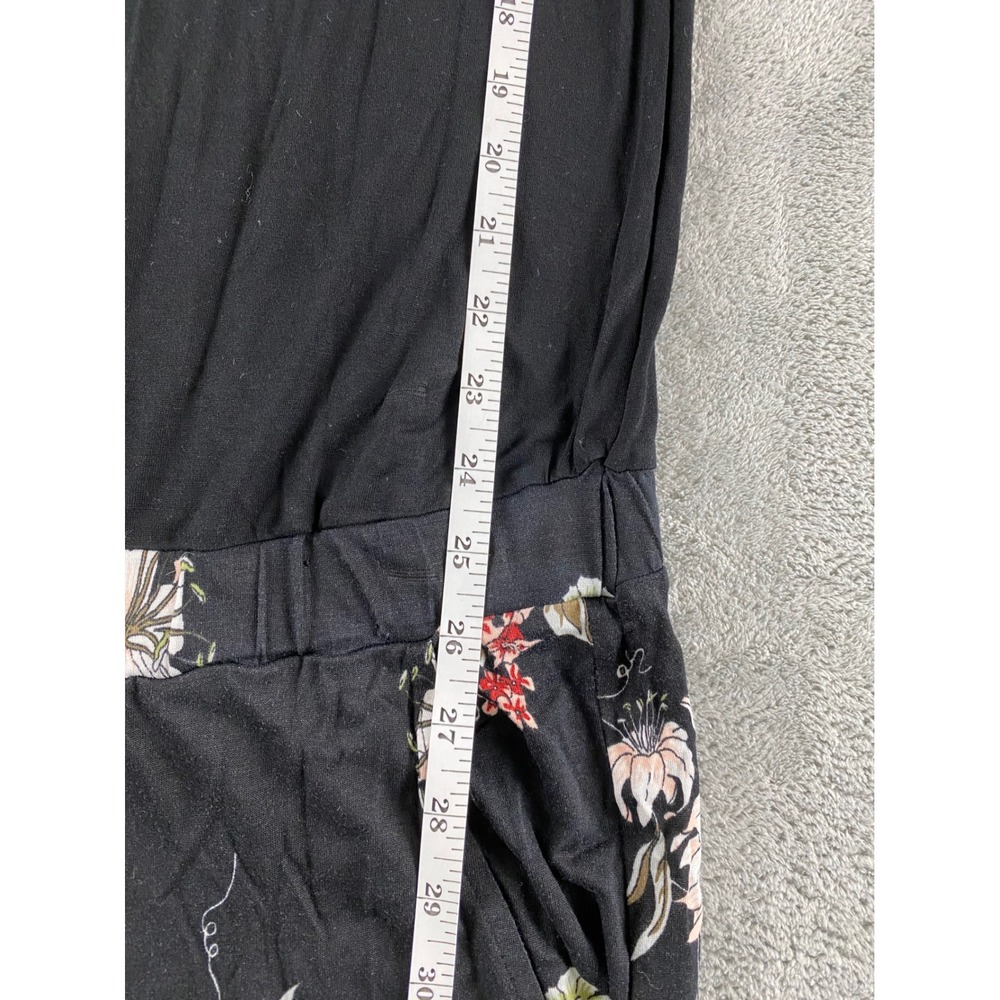 Lascana Womens Floral Wide Leg Jumpsuit Black Sleeveless Pockets Size 12 - Picture 11 of 16
